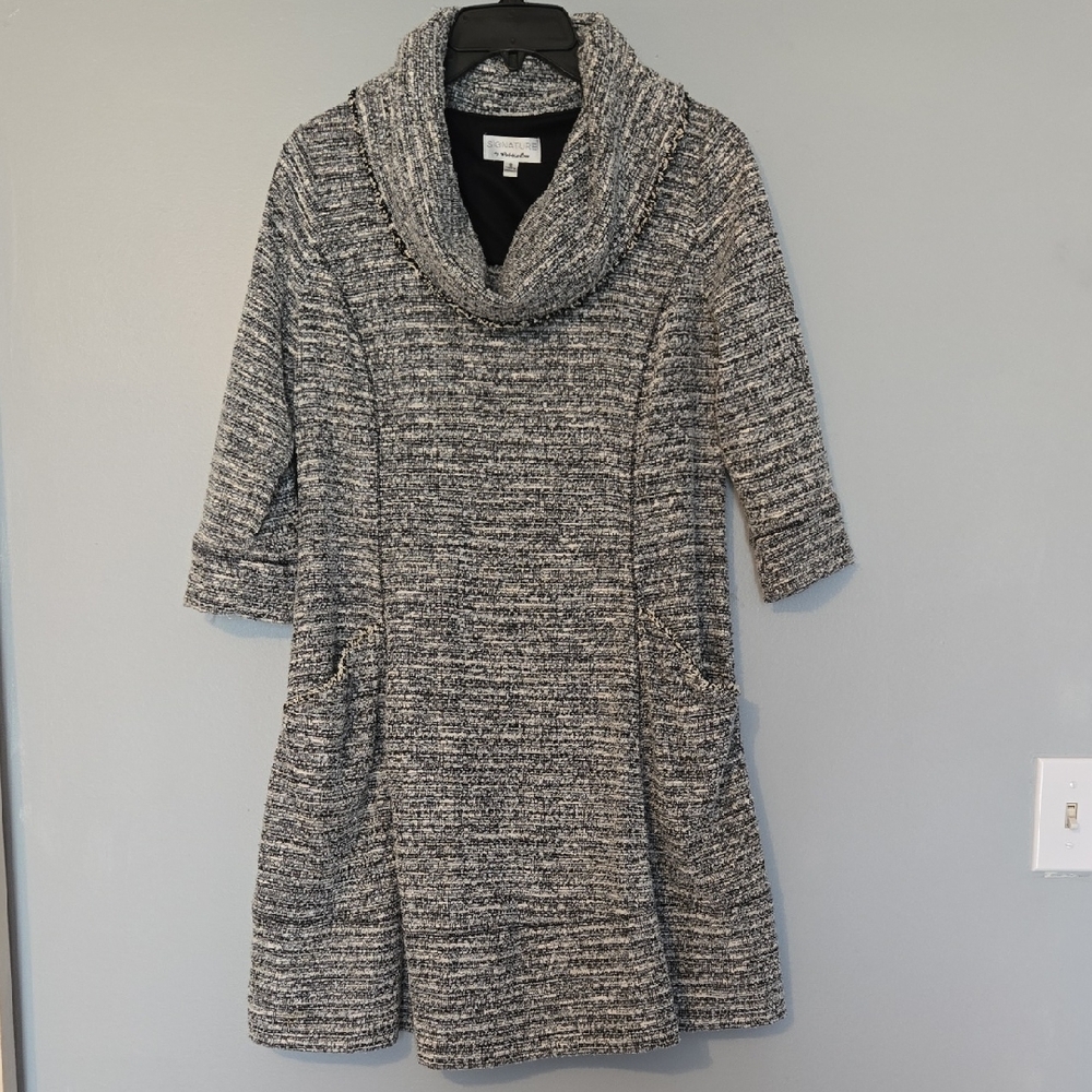 Signature by Robbie Bee Cowl Neck Sweater Dress